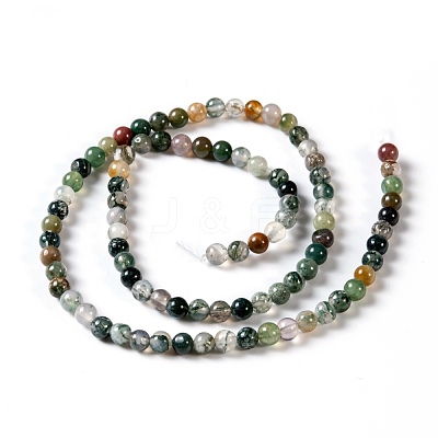 Round Natural Indian Agate Beads Strands G-S122-6mm-1