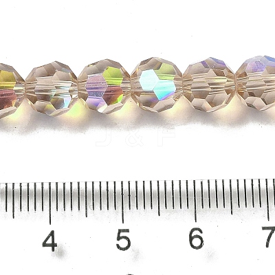 Electroplate Transparent Glass Beads Strands EGLA-A035-T8mm-L22-1