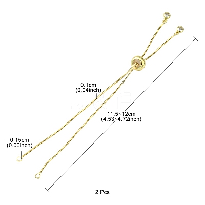 Rack Plating Brass Box Chain Slider Bracelets MAK-YW0001-04G-1