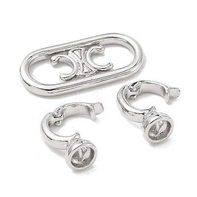 Brass Fold Over Clasps KK-U059-35P-1