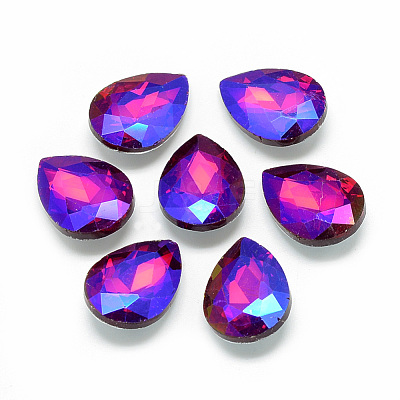 Pointed Back Glass Rhinestone Cabochons RGLA-T017-10x14mm-03-1