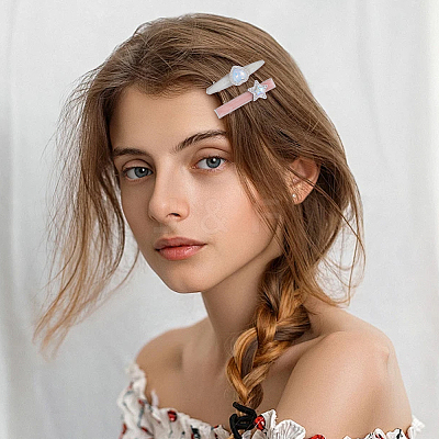 Zinc Alloy & Resin Hair Bobby Pins PHAR-SP0001-02-1