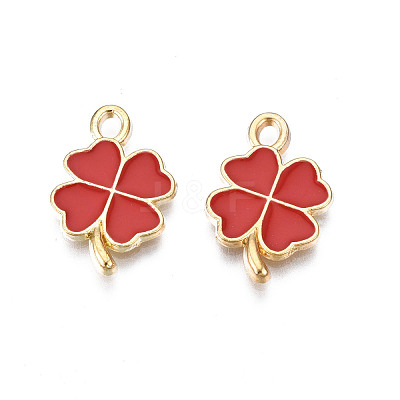 Rack Plating Alloy Enamel Pendants ENAM-N055-088-03LG-1