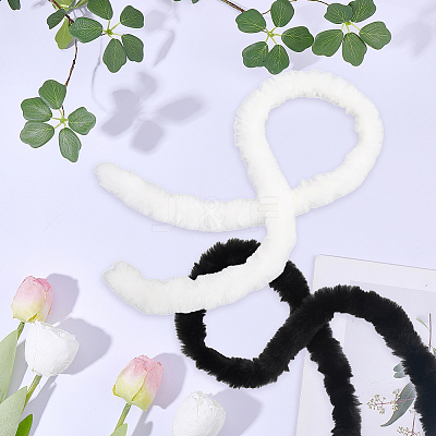 2Pcs 2 Colors Faux Fur Chenille Stick Fabric Roll for Christmas Tree Decor or Wreath Bows Craft FIND-CY0002-10A-1