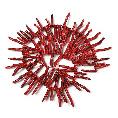 Opaque Acrylic Imitation Coral Beads Strands SACR-P033-01A-07-1