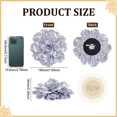 2Pcs Satin Brooches JEWB-FG0001-48B-1