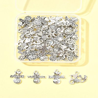 60Pcs 4 Styles Tibetan Style Zinc Alloy Pendants TIBEP-FS0001-35-1