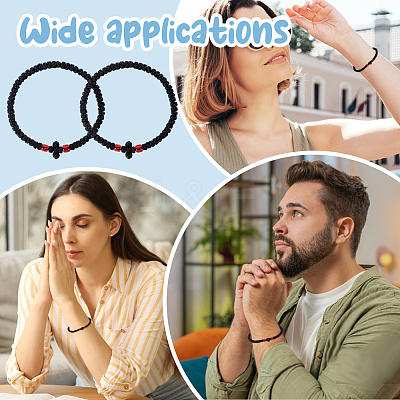 12Pcs Adjustable Polyester Braided Bead Bracelets for Men Women BJEW-HY0002-70A-1