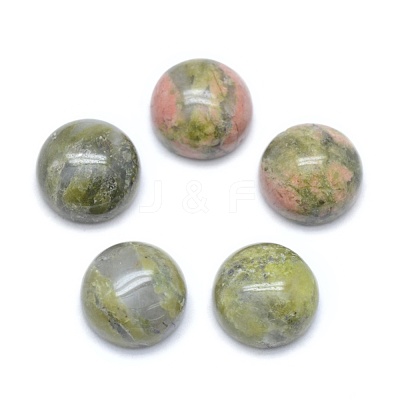 Natural Unakite Cabochons G-E492-H-24-1