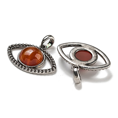 Dyed & Heated Natural Red Agate Pendants G-G147-07AS-07-1