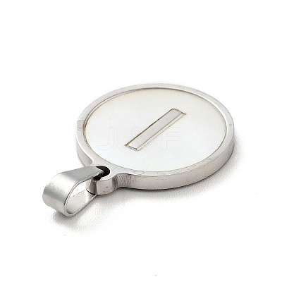 304 Stainless Steel with White Shell Pendants STAS-G268-01I-P-1