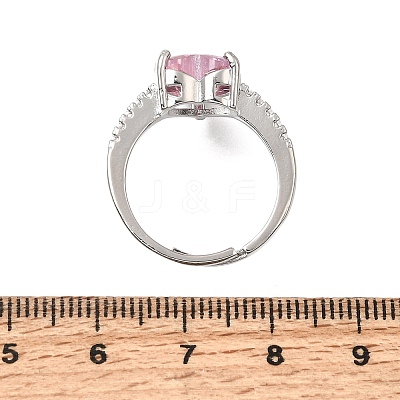 Brass Pave Cubic Zirconia Cuff Open Rings CU-CBA5C10-20P-1