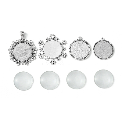 DIY Blank Tibetan Style Alloy Pendant Making Kit DIY-FS0005-76A-1
