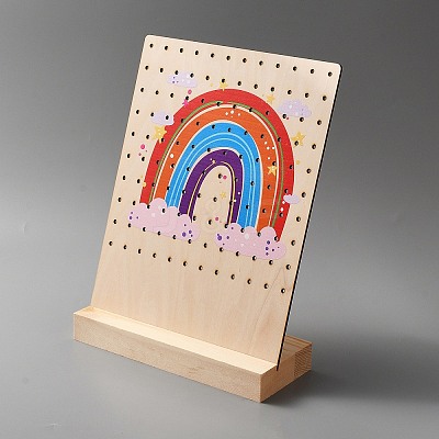 Wooden Slant Back Earring Display Stands EDIS-WH0035-21B-1