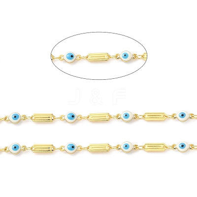 Handmade Enamel Evil Eye Beaded Chains CHC-M024-06G-1