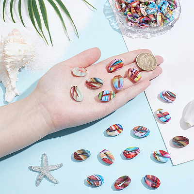 100Pcs Opaque Resin Enamel Beads RESI-SC0006-70-1