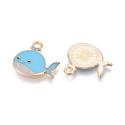 Marine Animals Alloy Enamel Pendants ENAM-T022-34B-1