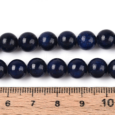 Dyed Natural Mashan Jade Round Beads Strands G-T139-8mm-67G-1