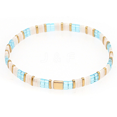 Bohemian Glass Seed Beaded Stretch Bracelets JM4508-40-1