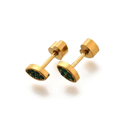Ion Plating(IP) 304 Stainless Steel Stud Earrings EJEW-A118-13G-01-1