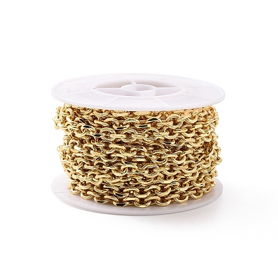 Brass Textured Cable Chains CHC-G016-08G-1
