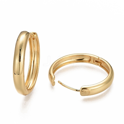 Brass Huggie Hoop Earrings LS-EJEW-F260-01A-G-1