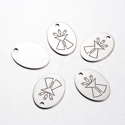 Non-Tarnish Spray Painted 201 Stainless Steel Pendants STAS-I048-N11-1