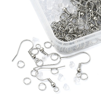 100Pcs 304 Stainless Steel French Hooks with Coil and Ball STAS-YW0001-59-1