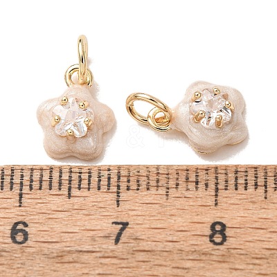 Brass Micro Pave Clear Cubic Zirconia with Enamel Charms LS-CU-K002-53G-B-1
