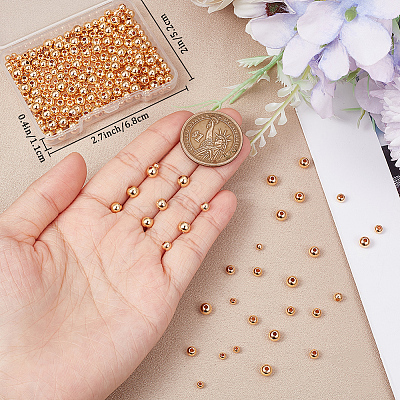 300Pcs 3 Style Rack Plating Brass Beads KK-BBC0011-14-1