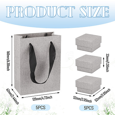 5Pcs Square Paper Jewelry Display Cases CON-TA0001-39A-02-1