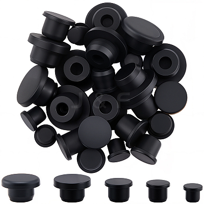 30Pcs 5 Styles Silicone Hole Plugs AJEW-GF0011-63F-1
