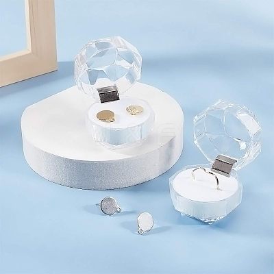 Transparent Plastic Ring Boxes OBOX-CA0001-001B-1