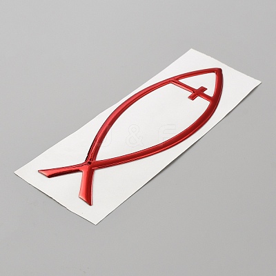 PVC Self Adhesive Jesus Fish Car Stickers STIC-WH0004-36B-1