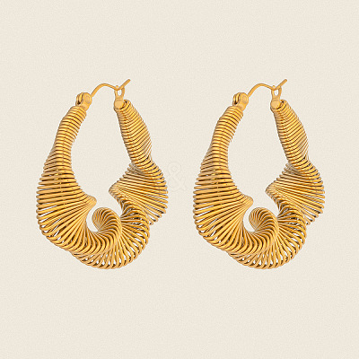 Twist 304 Stainless Steel Hoop Earrings JE2678-1-1