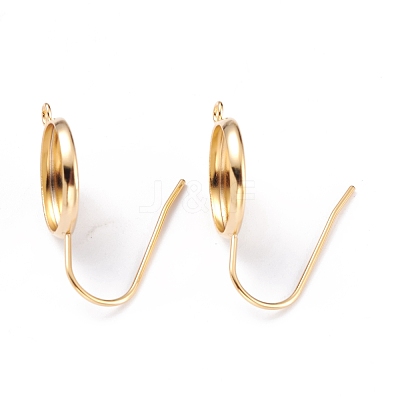 304 Stainless Steel Earring Settings STAS-O141-01G-1