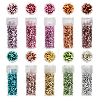 50G 10 Colors Cylinder Seed Beads SEED-DC0001-11-1