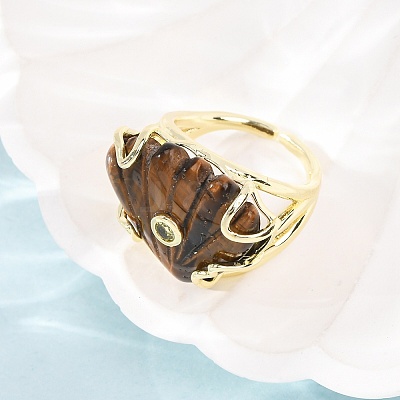 Natural Tiger Eye Cuff Rings GG-CBA5FCC-04G-08-1