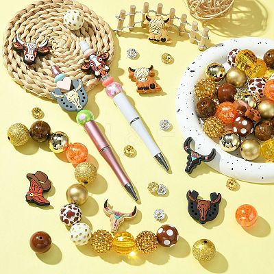 80Pcs DIY Cowboy Theme Findings Beads Kits DIY-CJ0002-48-1