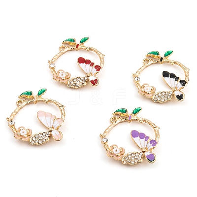 Rack Plating Alloy Enamel Pendants FIND-A040-04KCG-1