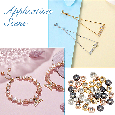 40Pcs 4 Colors Brass Beads KK-FH0006-49A-1