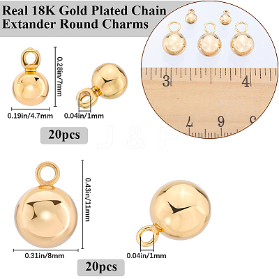 40Pcs 2 Styles Brass Charms KK-BBC0015-23-1