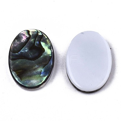 Natural Abalone Shell/Paua Shell Cabochons SSHEL-N034-73A-01-1