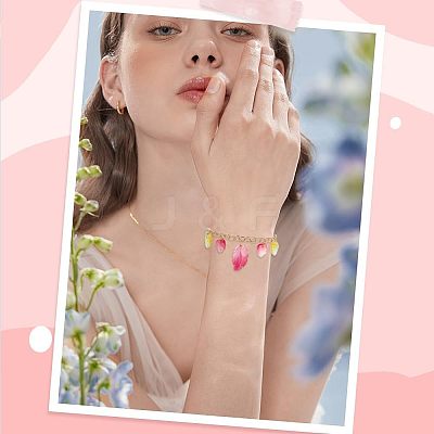 100Pcs 10 Colors Autumn Theme Two-Tone Transparent Glass Charms GLAA-SC0003-11-1