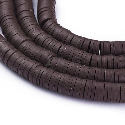 Flat Round Handmade Polymer Clay Bead Spacers CLAY-R067-3.0mm-38-1