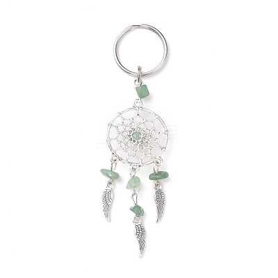 Natural Chip Green Aventurine Keychain KEYC-JKC00119-04-1