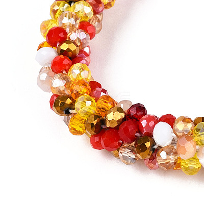 Glass Beaded Crochet Stretch Bracelets BJEW-T016-09F-01-1