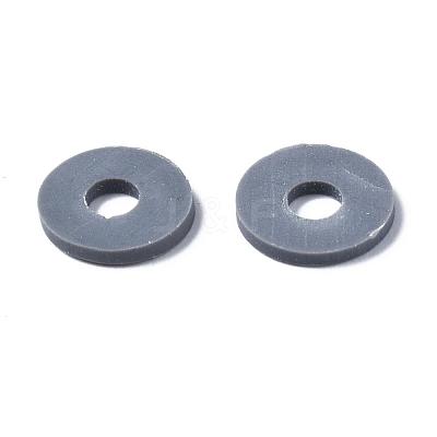 Flat Round Handmade Polymer Clay Beads CLAY-R067-10mm-40-1