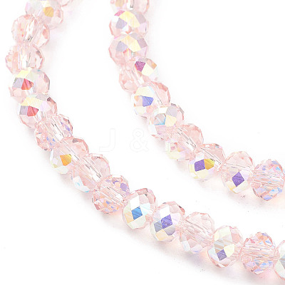 Electroplate Transparent Glass Beads Strands EGLA-K015-01A-1