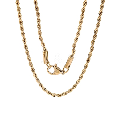 Trendy Men's 304 Stainless Steel Rope Chain Necklaces NJEW-M072-F-01-1